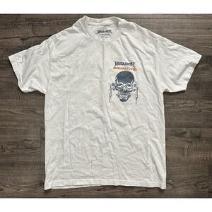 Primitive Skateboards X Megadeth Dirty Chains Skulls White Shirt Size L